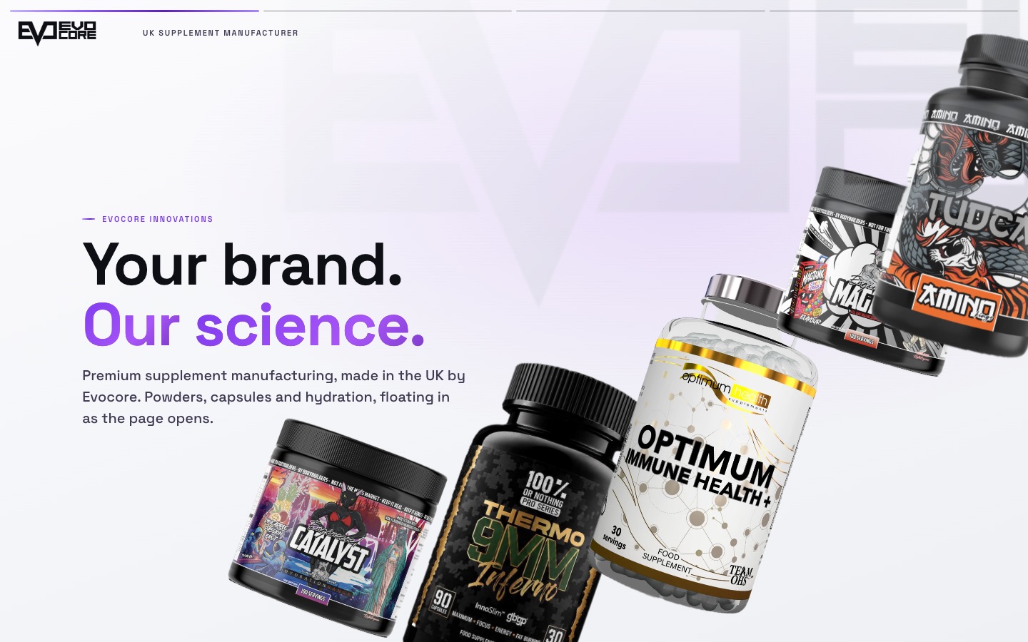 Evocore manufacturer landing page