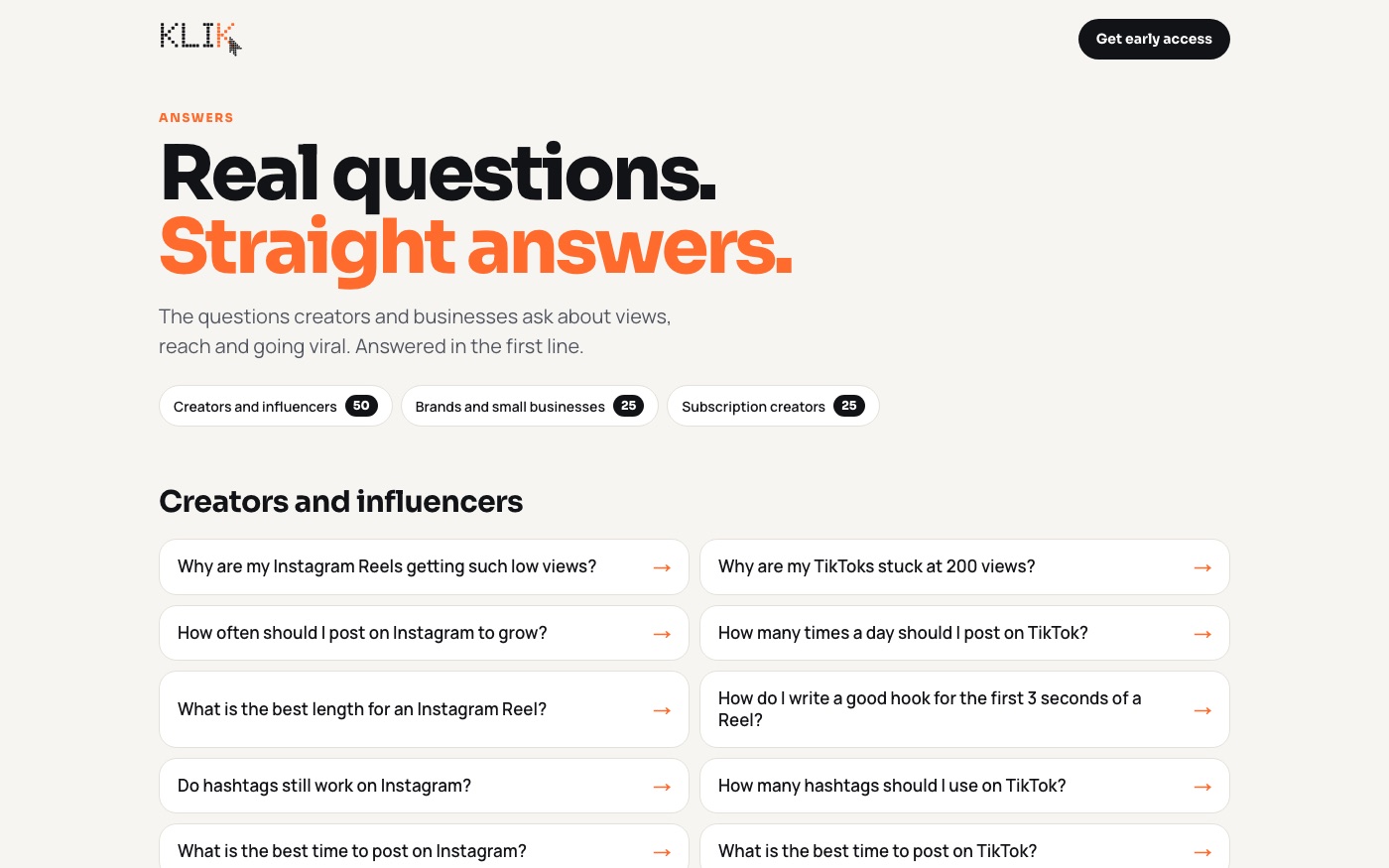 Answers — 100 real questions about views and reach, each answered in the first line. Built to rank and to be quoted by AI search.