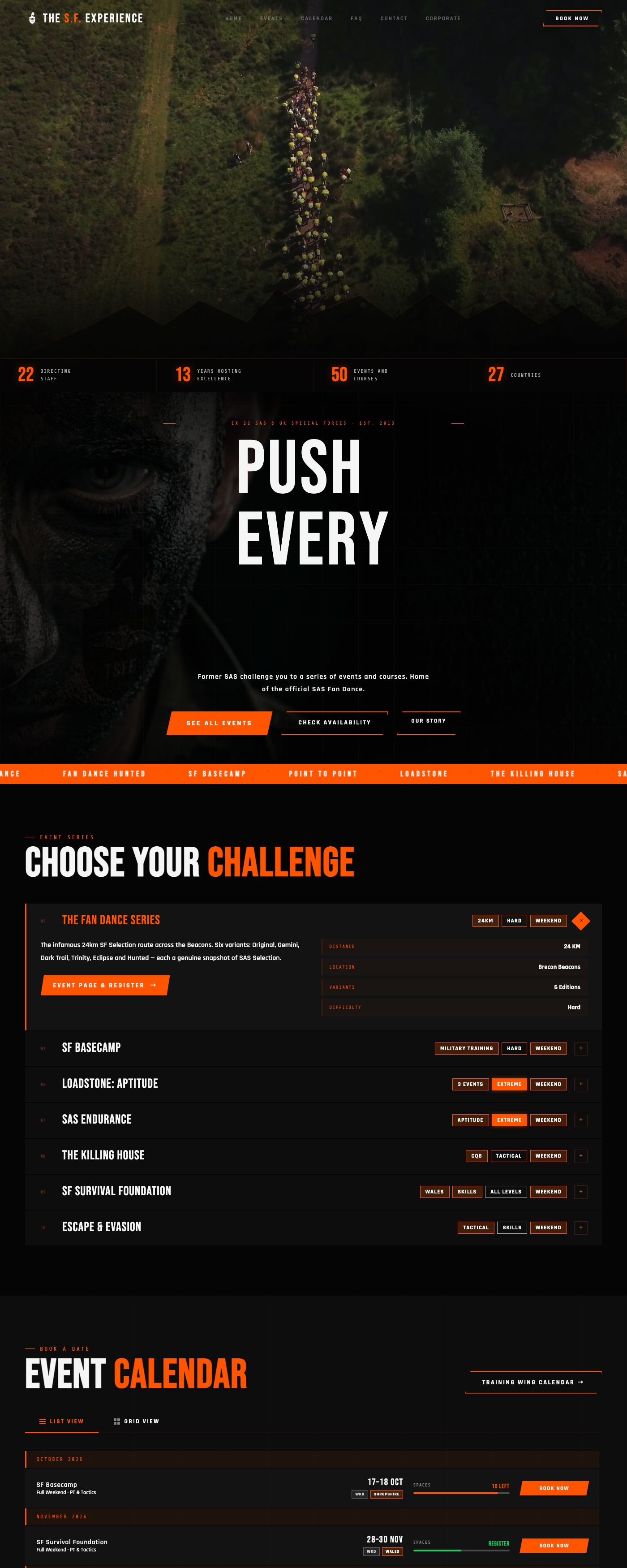 The S.F. Experience homepage