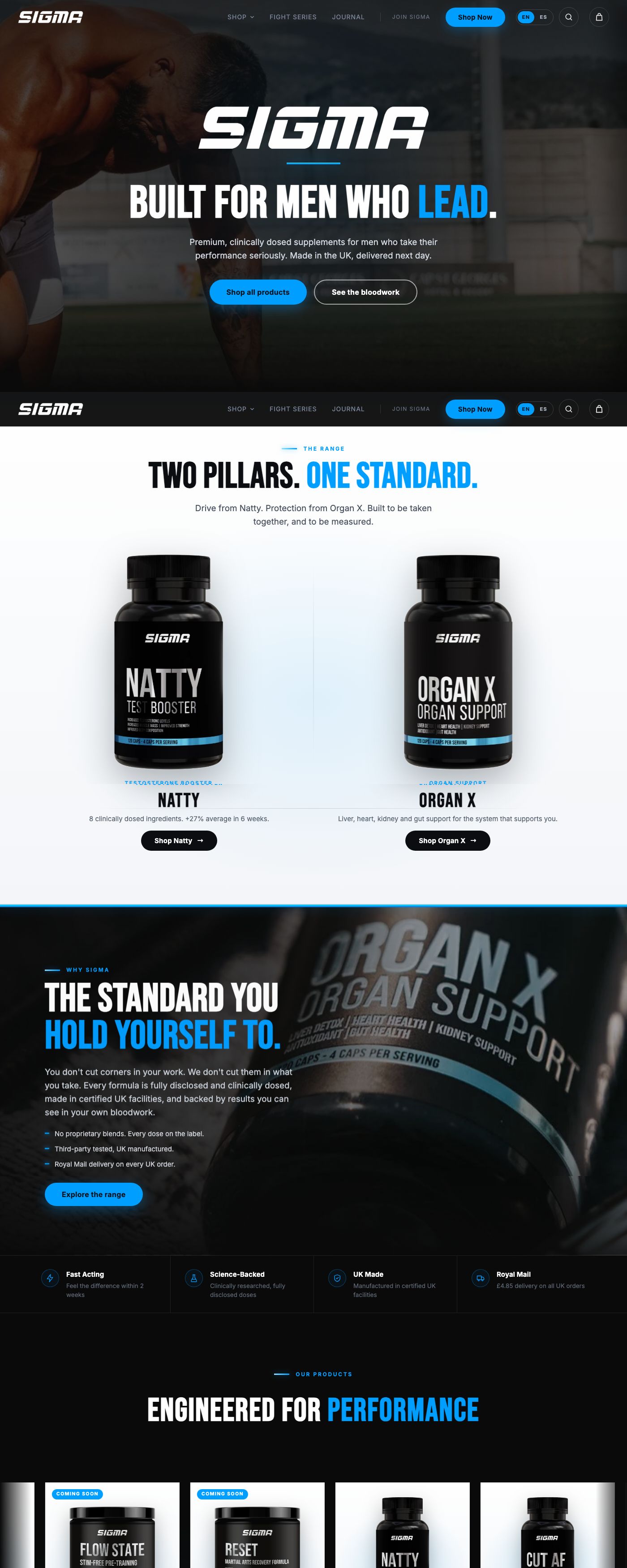 Sigma Supps store homepage