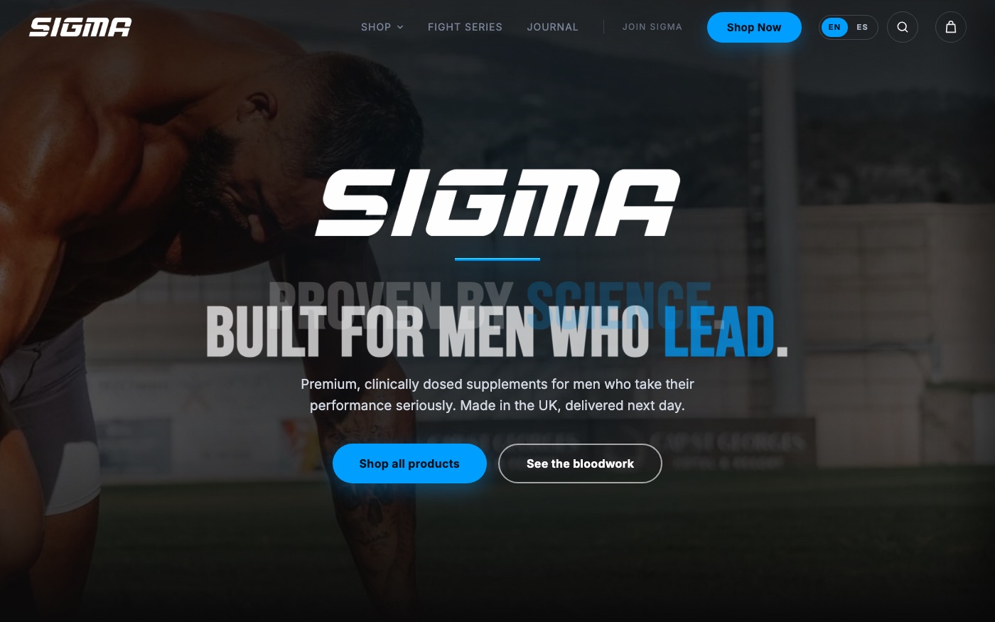 Sigma Supps — custom e-commerce store