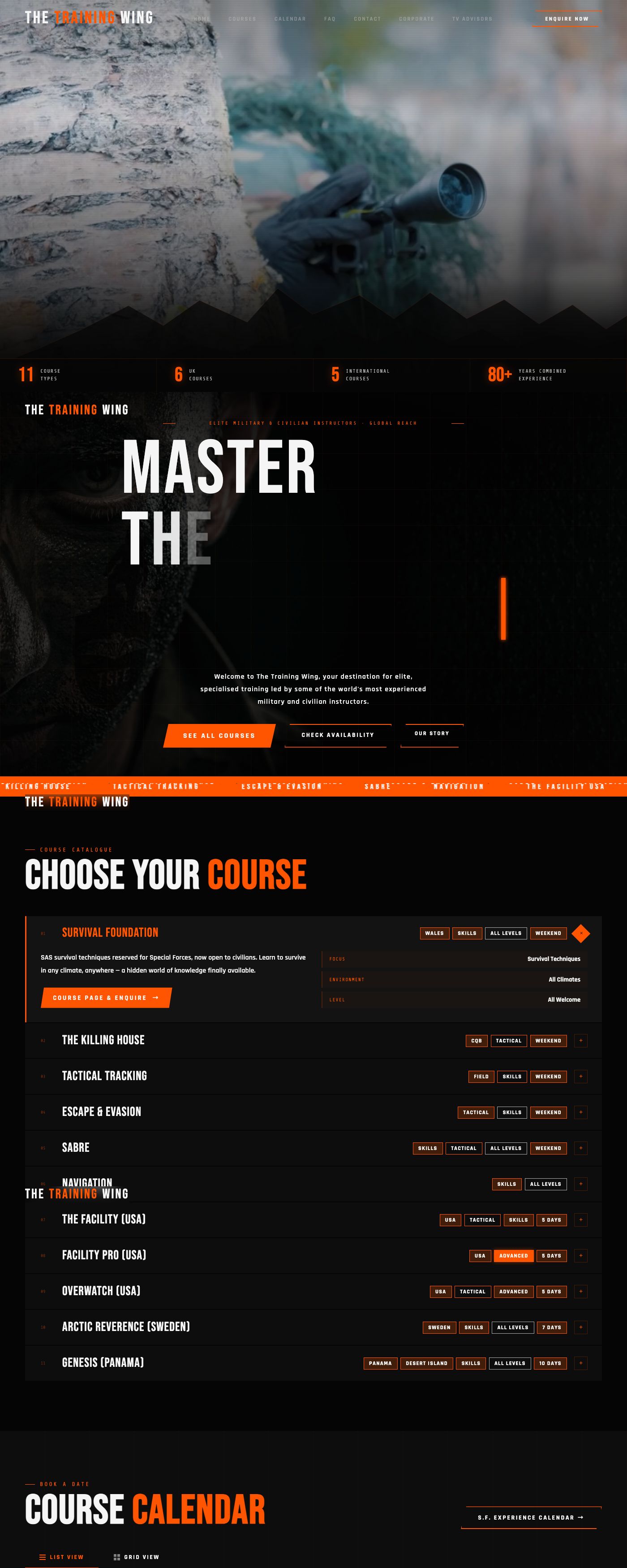 The Training Wing homepage