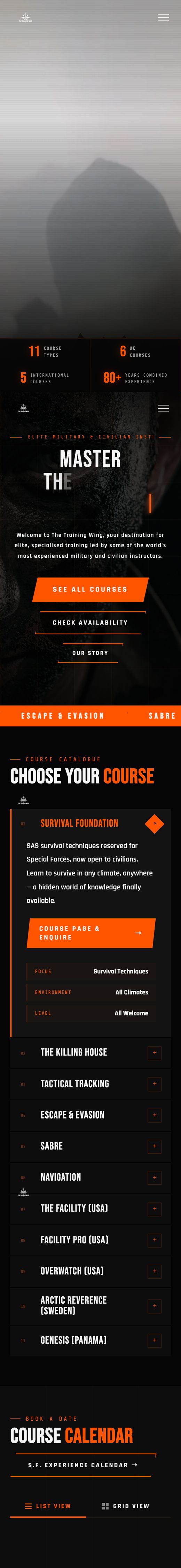 The Training Wing on a phone